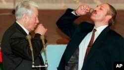 Лукашэнка і Ельцын ў Маскве 2 красавіка 1996 году