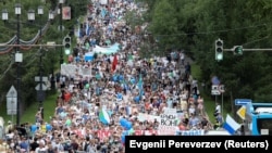 Десетици илјади луѓе денеска излегоа на протест во Хабаровск на рускиот Далечен Исток