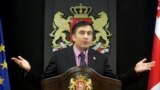 Грузия. Президент Михаил Саакашвили заявляет о нападении России на его страну. Тбилиси, 08.08.2008