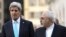 U.S. Secretary of State John Kerry speaks with Iranian Foreign Minister Mohammad Javad Zarif during nuclear talks in Geneva earlier this year.