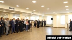 Armenia - Outgoing Foreign Minister Ara Ayvazian addresses Armenian Foreign Ministry staff, Yerevan, May 31, 2021.