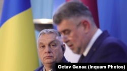 Premierul ungar, Viktor Orbán, a fost vineri în vizită la București și a susținut o conferință de presă comună cu omologul său român, Marcel Ciolacu.