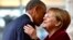 U.S. President Barack Obama is welcomed by German Chancellor Angela Merkel upon his arrival at the chancellery in Berlin on November 17.