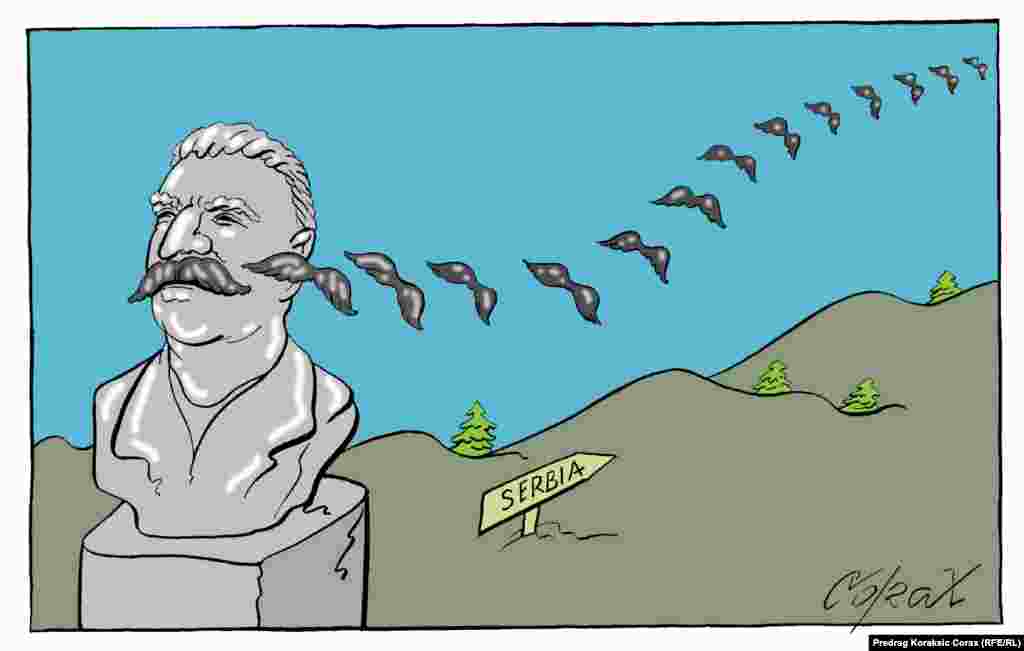 &quot;Stalin&quot;. Serbiyalı karikatura&ccedil;ı Predraq Korakşi&ccedil; (Koraks).&nbsp;
