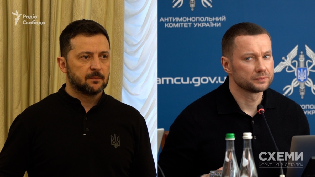 Volodymyr Zelensky (left) and Pavlo Kyrylenko (collage)