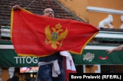 A Montenegrin fan in Podgorica before the match