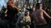 Ukraine -- Celebrations of the winter holiday 'Malanka' in the village of Krasnoilsk, western Ukraine, January 14, 2018