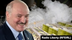 Александр Лукашенко, сигареты и прибыль от их контрабанды. Коллаж