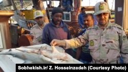 The Iranian commander of Kish Island’s Marine Police just after capturing "three fishing vessels belonging to Arab countries of Persian Gulf" on January 2, 2017.