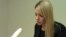 Yevhenia Tymoshenko reads a written appeal by her mother on September 20 in Washington. 