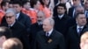 Орусиянын президенти Владимир Путин Москвадагы парадга барган лидерлер менен, 9-май, 2023-жыл. 