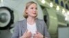 Actress Yulia Peresild speaks at the Cosmonaut Training Center in Star City, near Moscow, on May 13.