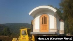 One of the Mancic family's portable churches (photo courtesy of www.danas.rs)