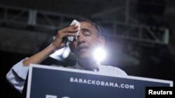 Președintele Barack Obama la o reuniune electorală la Grand Junction, Colorado,la 8 august