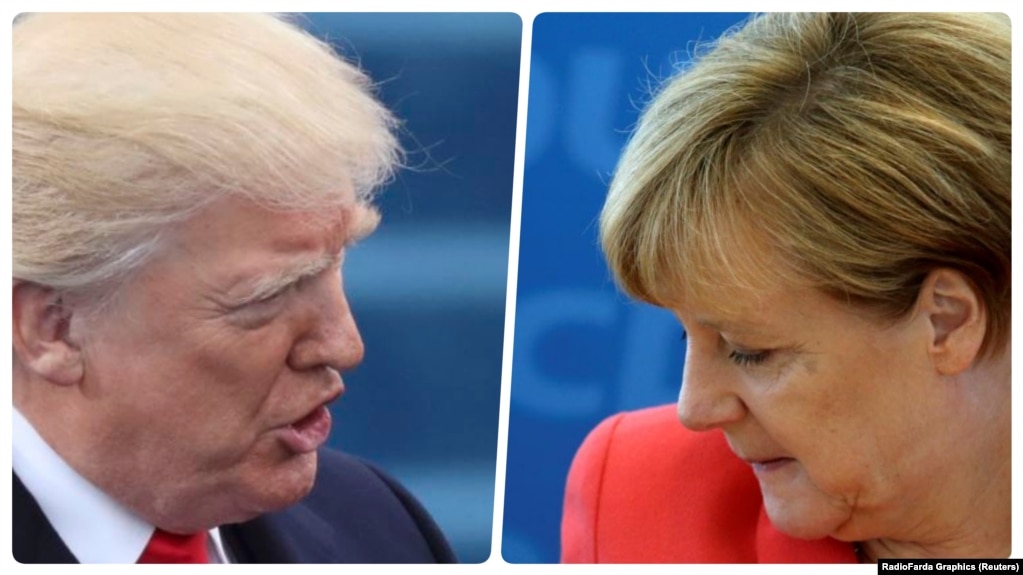 АҚШ президенті Дональд Трамп пен Германия канцлері Ангела Меркель.