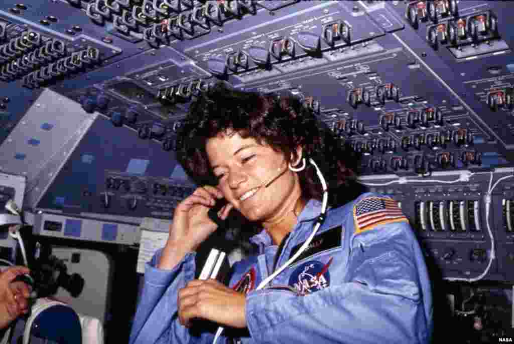 American Sally Ride became the first non-Soviet woman to reach space, aboard the U.S. space shuttle "Challenger" in 1983.