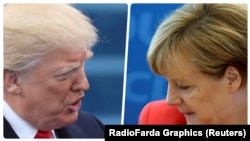 U.S. President Donald Trump (left) and German Chancellor Angela Merkel (combo photo)