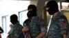 Armenia - Armed police officers guard the entrance to a hospital in Yerevan where opposition gunmen wounded by secrity forces are receiving medical aid, 29Jul2016.