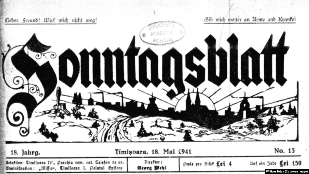 Gazeta anti-nazistă timişoreană, Sonntagsblatt, 1941