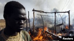 Последствия бомбежки суданской авиацией южносуданского города Бантио