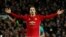 Zlatan Ibrahimović egy gólját ünnepli a Manchester United színeiben 2017. február 16-án. 