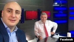 Ника Мелия (на переднем плане) в студии телеканала «Кавкасия»