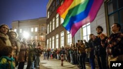 Demonstrație de protest împotriva victoriei în alegeri a partidului extremist de dreapta PVV, la Utrecht, Olanda, 23 noiembrie 2023. (Fotp: Robin van Lonkhuijsen / ANP / AFP) 