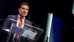 Joshua Volz speaking in Cape Town, South Africa, in October 2023