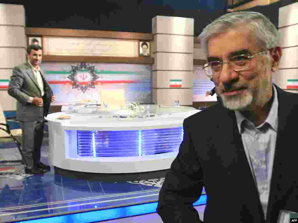 Sparks flew during reformist Mir Hossein Musavi's debate with Ahmadinejad on June 3, the presumed front-runners.