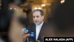 Abbas Araghchi, political deputy at the Ministry of Foreign Affairs of Iran, speaks to the media in Vienna after nuclear talks. July 28, 2019