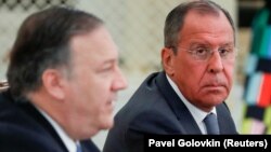 Државниот секретар Мајк Помпео и рускиот министер за надворешни работи Сергеј Лавров
