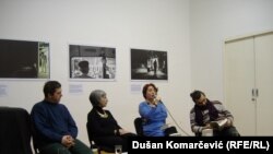 Promocija knjige „Moj poljski pesnički 20. vek“ Biserke Rajčić: Marjan Čakarević, autorka, Dubravka Djurić i Dejan Matić