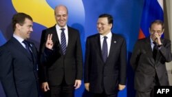 Medvedev, Reinfeldt, Barroso şi Solana la summitul de la Stockholm