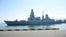 The British Royal Navy destroyer HMS Defender is moored in the Black Sea port of Batumi on June 26.
