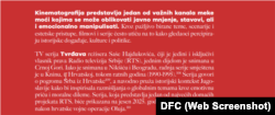 Šta je o seriji RTS "Tvrđava" napisano u studiji Digitalnog forenzičkog centra (DFC)