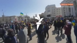 Ukránok tüntettek az orosz megszállás ellen