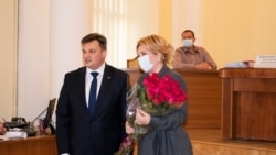 Глава администрации Ялты Янина Павленко с главой Ялтинского горсовета Константином Шимановским, 22 декабря 2020 года