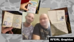 Kolaž – fotografije i dokumenti braće Sergeja i Ruslana S., poreklom iz mesta Dušmani u okrugu Glodeni, koji su privedeni u ruskoj oblasti Rjazanj 2024. Fotografije i dokumenti su procurili na Telegramu, što se često dešava s bazama podataka ruskih vlasti.