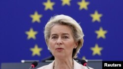 Președinta Comisiei Europene, Ursula von der Leyen în Parlamentul European, Bruxelles, 15 decembrie 2021.