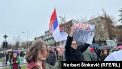 Novosadski studenti na protestima zbog pada nadstrešnice 10. januar 2025.