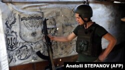 A Ukrainian serviceman on the front line near Avdiivka, in the Donetsk region on July 19.