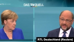 Angela Merkel və Martin Schulz