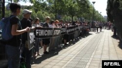 Protesta kundër dhunës në familje, Beograd