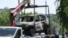 Эвакуация взорванного автомобиля, подмосковная Балашиха, Россия, 9 июня 2026 года