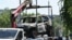 Эвакуация взорванного автомобиля