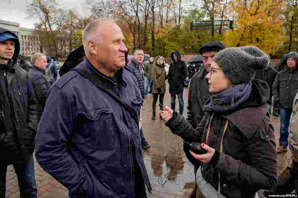 Белорусский оппозиционер Николай Статкевич, инициатор протестного шествия.