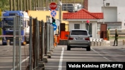 Літоўска-беларускі памежным пункт Каменны Лог, Медынінкай, Літва. Ілюстрацыйнае фота