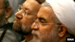 حسن روحانی، رئیس جمهور، و علی لاریجانی، رئیس مجلس شورای اسلامی.