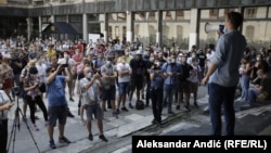 Protest studenata ispred Filizofskog fakulteta u Beogradu