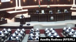 Azerbaijan -- Georgian president M.Saakashvili spoke in Azerbaijani parliament, Baku, 07Mar2012